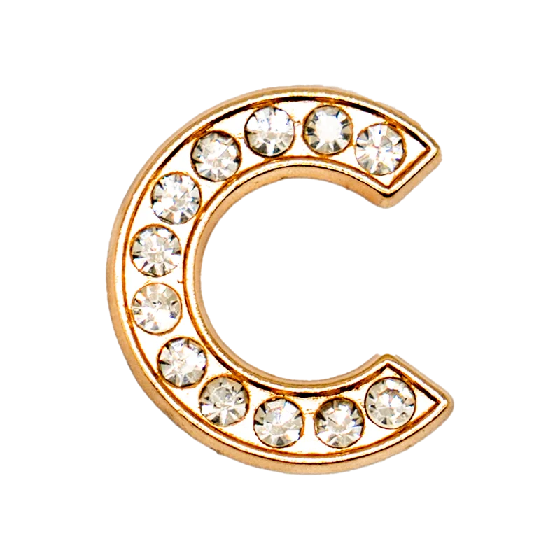 1pcs Letters Luxury Shoe Charms Alphabet Shoe Decorations Pins for Sandals Women Girls Gifts Bling Accessories