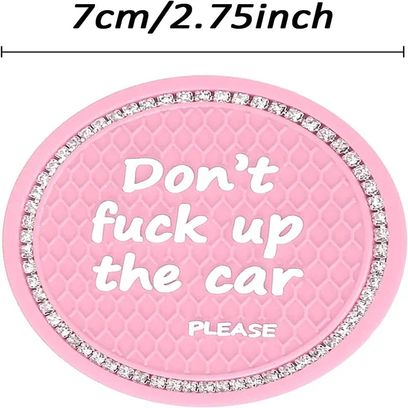 Pink Bling Car Cup Coaster Universal Diamond Auto Cup Holder Insert Drink Coaster Car Interior Accessories