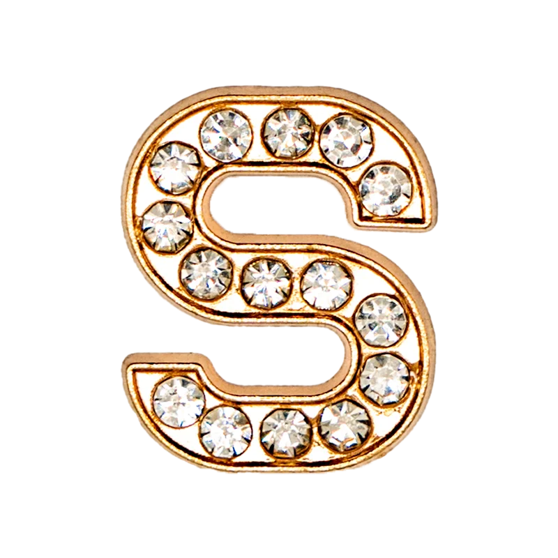 1pcs Letters Luxury Shoe Charms Alphabet Shoe Decorations Pins for Sandals Women Girls Gifts Bling Accessories