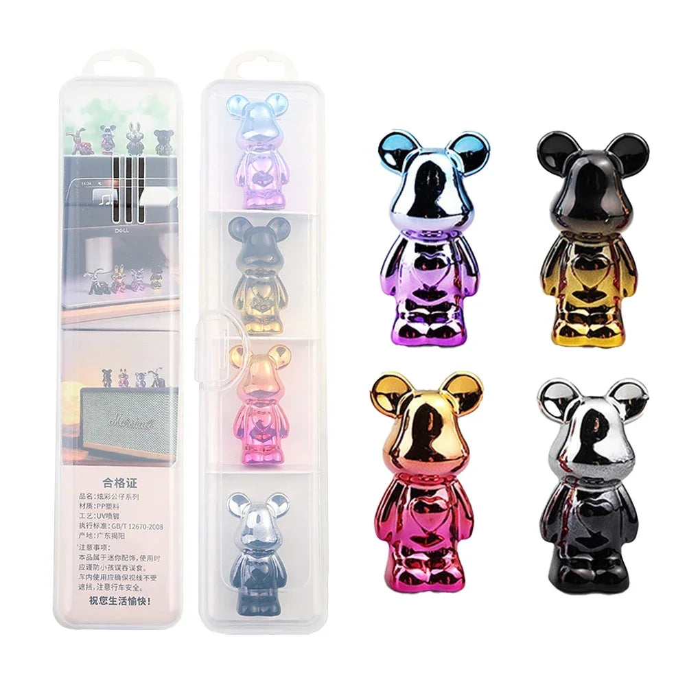 Rhinestone Crystal Bow Bear Car Pendant Mirror Hanging Ornaments Diamond Bling Car Interior Decoration Women Accessories