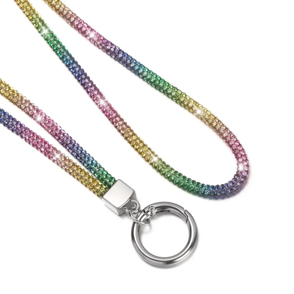 Glitter Rhinestone Phone Lanyard Phone Crystal Wrist Straps Keychain Hanging Anti-lost Rope Bling Bling Hanging Cord