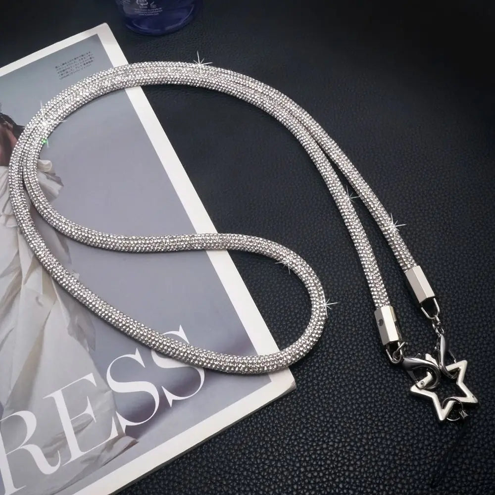 Crystal Rhinestone Phone Lanyard Glitter Bright Bling Bling Hanging Cord Phone Wrist Rope Phone Accessories