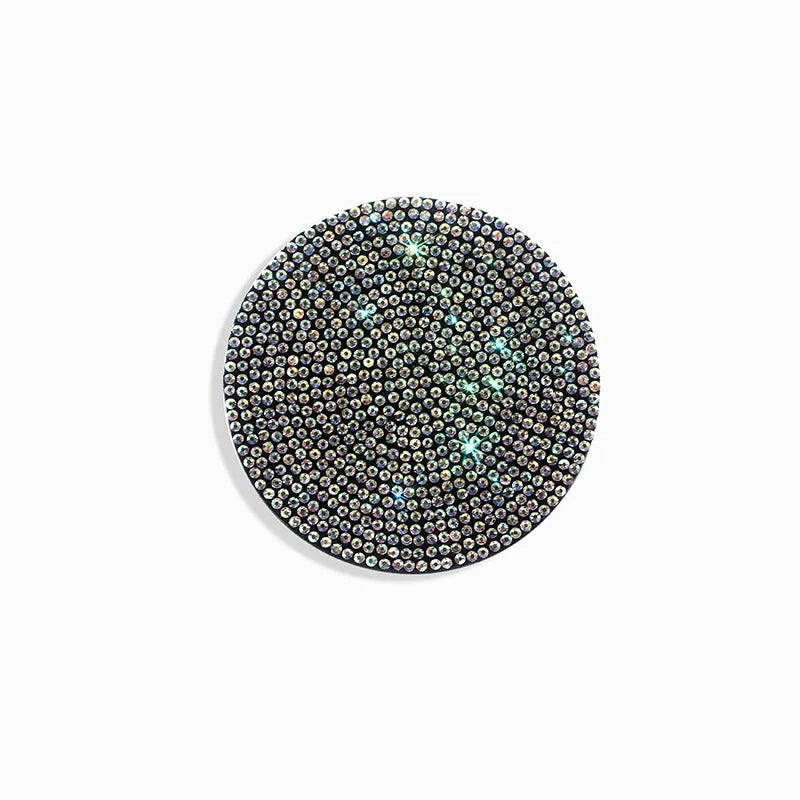 Cute Bling Car Cup Holder Coaster Mat with Rhinestone for Women Girl Universal Anti Slip Automotive Interior Accessories