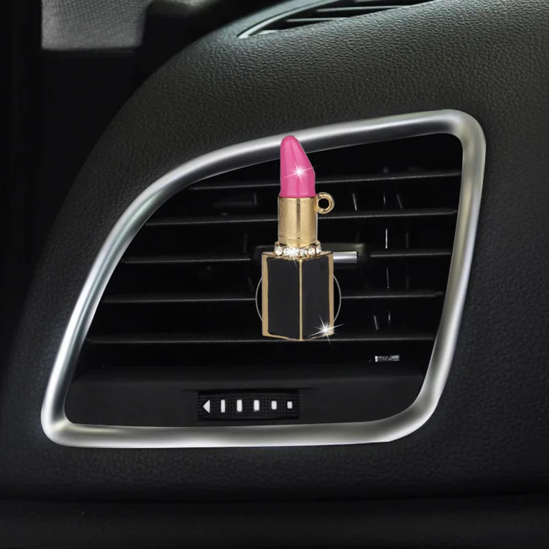 Lipstick Car Decoration Interior Air Freshener Auto Outlet Perfume Clip Car Scent Diffuser Bling Car Accessories Girls Gifts
