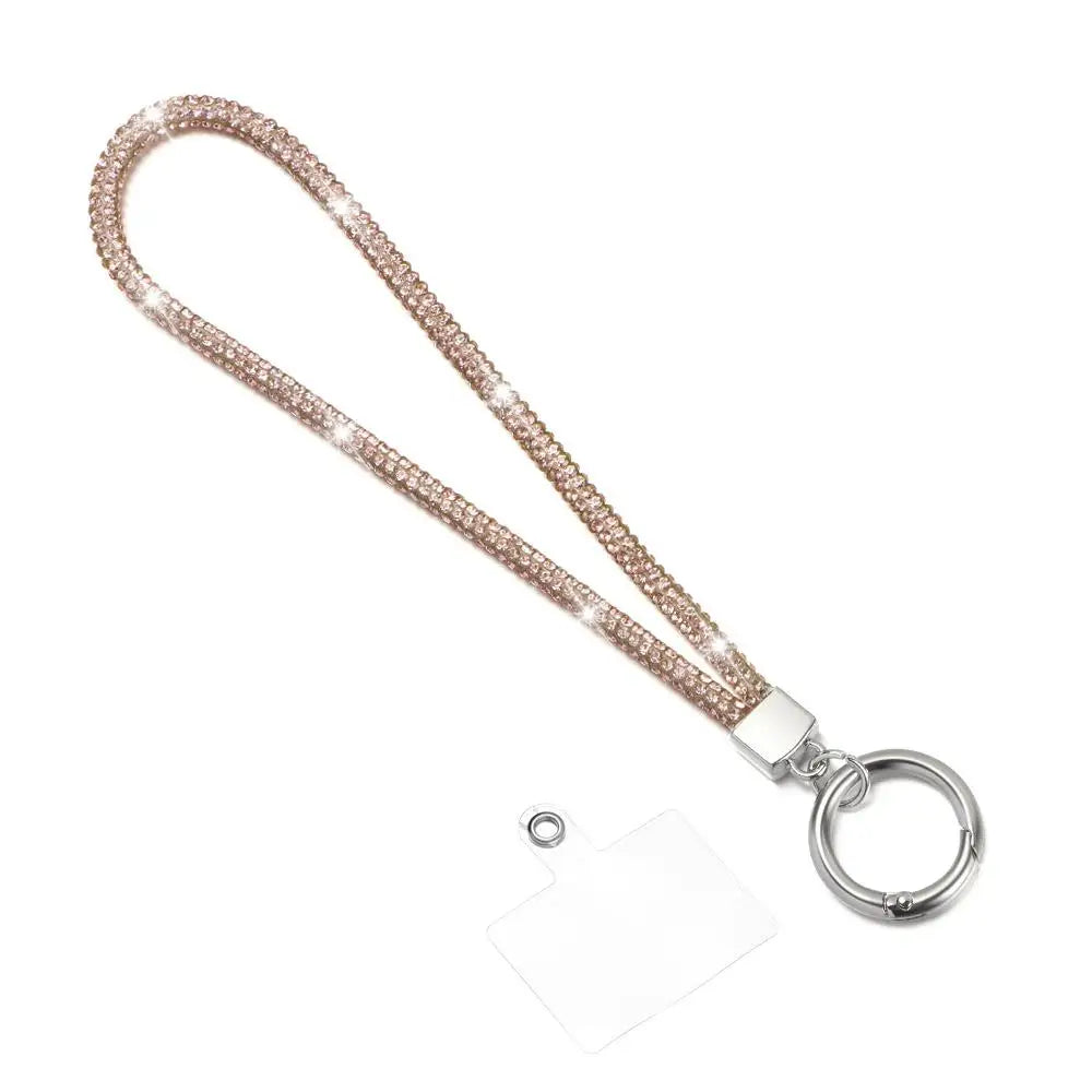Glitter Rhinestone Phone Lanyard Phone Crystal Wrist Straps Keychain Hanging Anti-lost Rope Bling Bling Hanging Cord