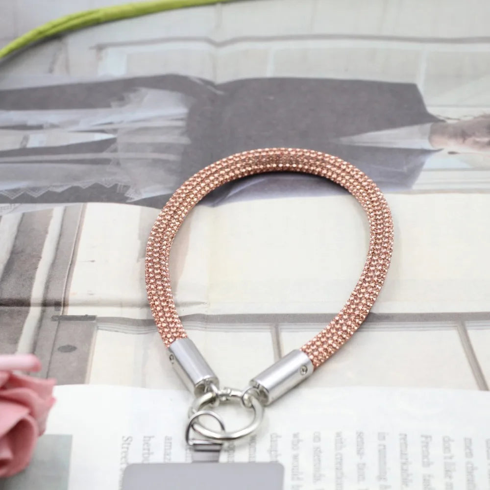 Trendy Glitter Rhinestone Phone Lanyard Bright Bling Bling Diamond Crystal Keychain Phone Wrist Straps Phone Accessories