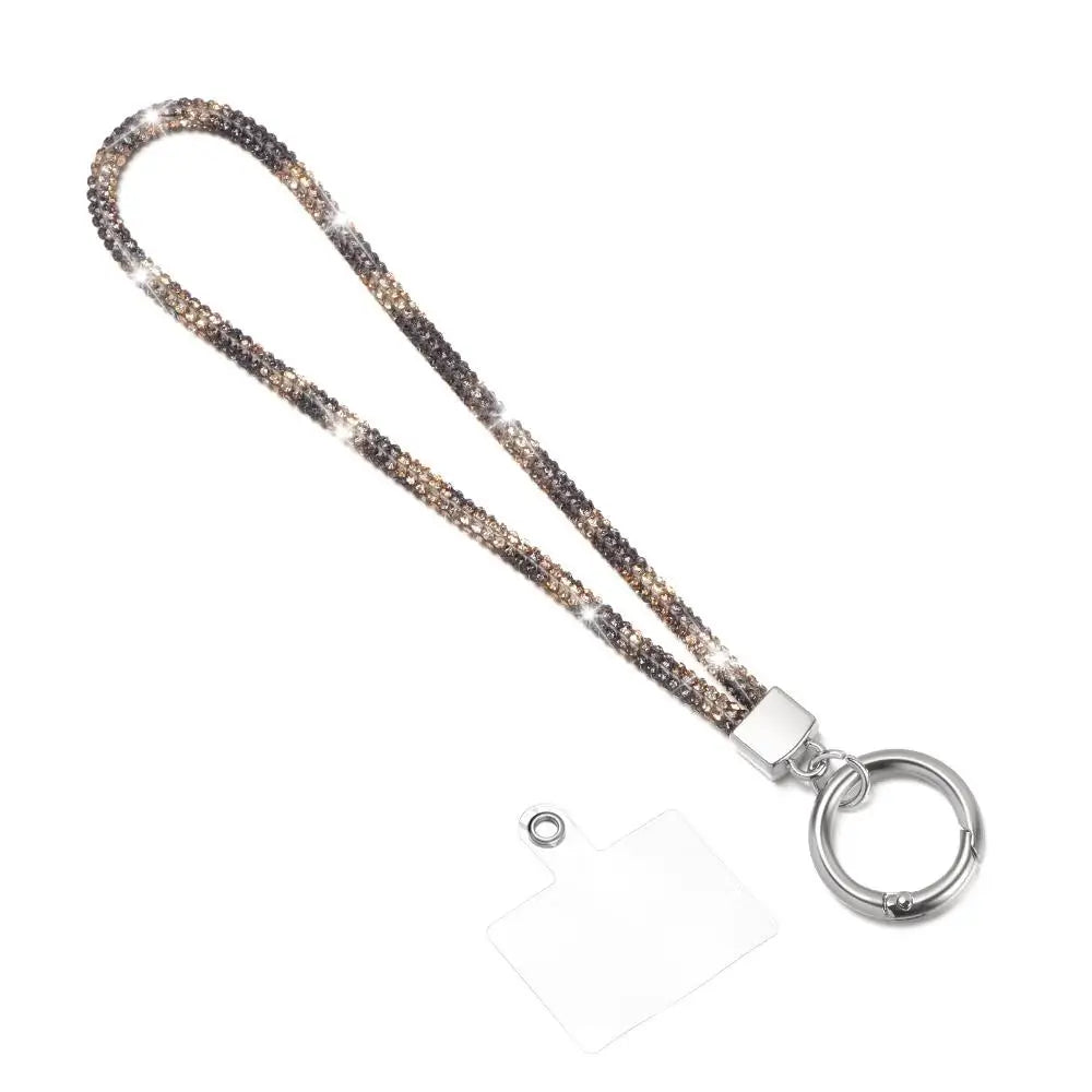 Glitter Rhinestone Phone Lanyard Phone Crystal Wrist Straps Keychain Hanging Anti-lost Rope Bling Bling Hanging Cord