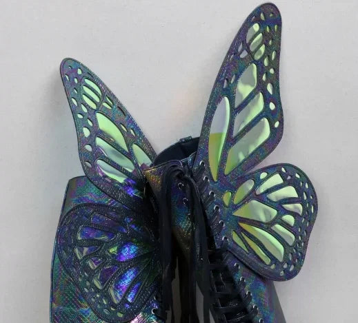 Butterfly Wings Bling Shoes Decorations Women Boots Decor