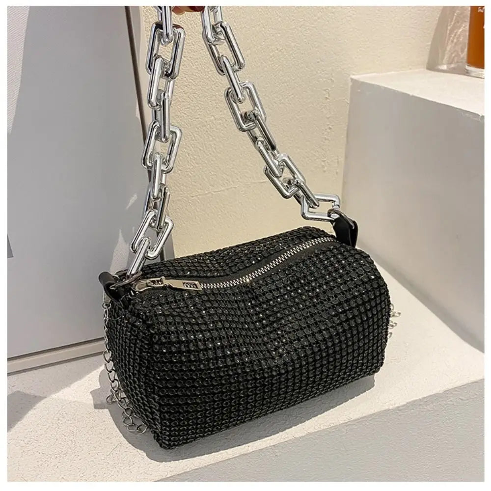 Bling Diamond Design Small Crossbody Messenger Bags for Women 2022 Summer Trend Luxury Fashion Travel Shoulder Handbags Purses