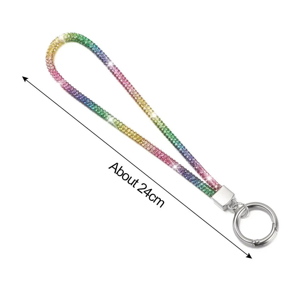 Glitter Rhinestone Phone Lanyard Phone Crystal Wrist Straps Keychain Hanging Anti-lost Rope Bling Bling Hanging Cord