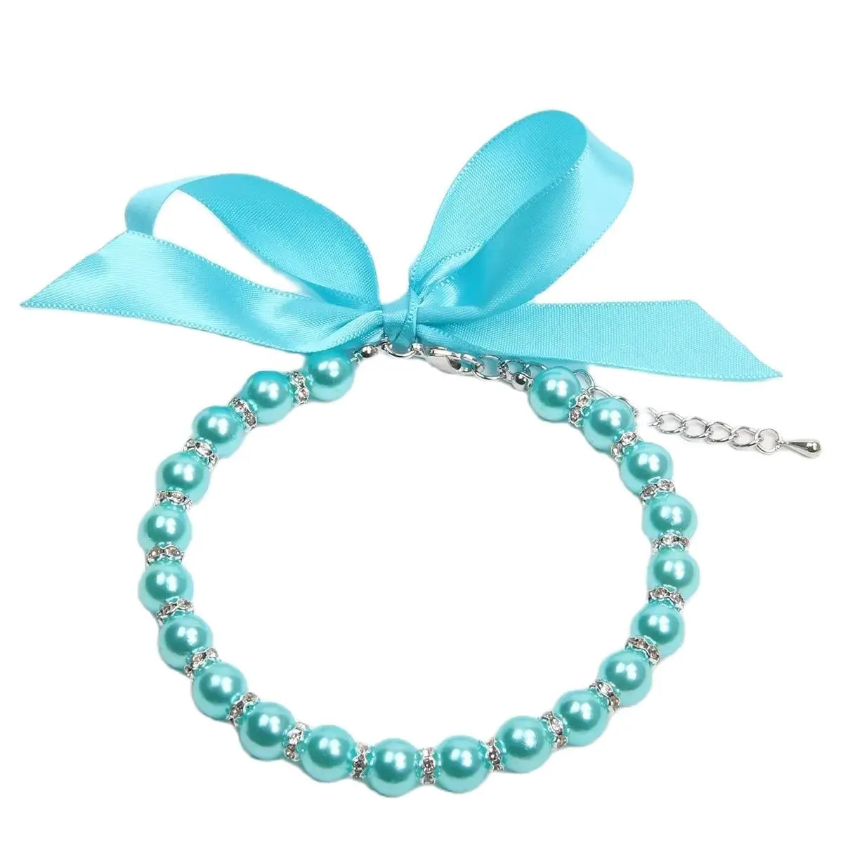 XKSRWE Pearls Dog Necklace Cat Collar with Bling Accessories Pet Puppy Jewelry for Female Dogs Cats