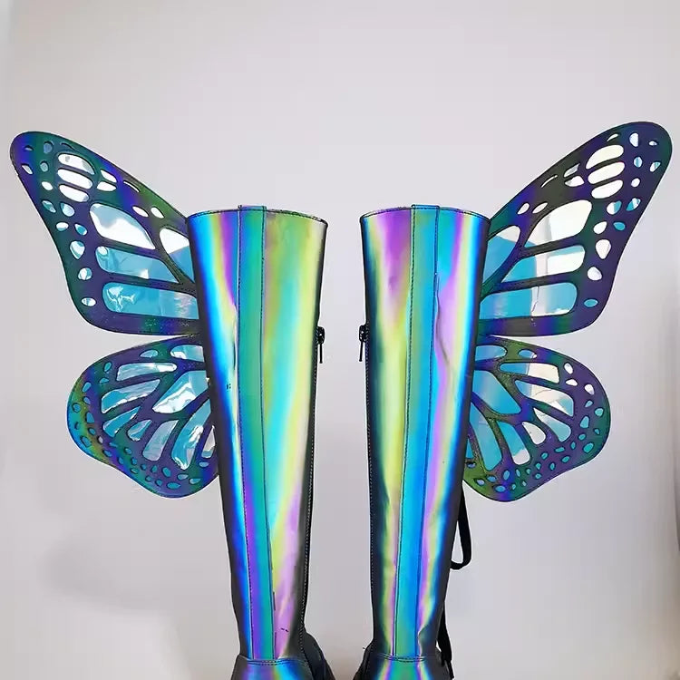 Butterfly Wings Bling Shoes Decorations Women Boots Decor