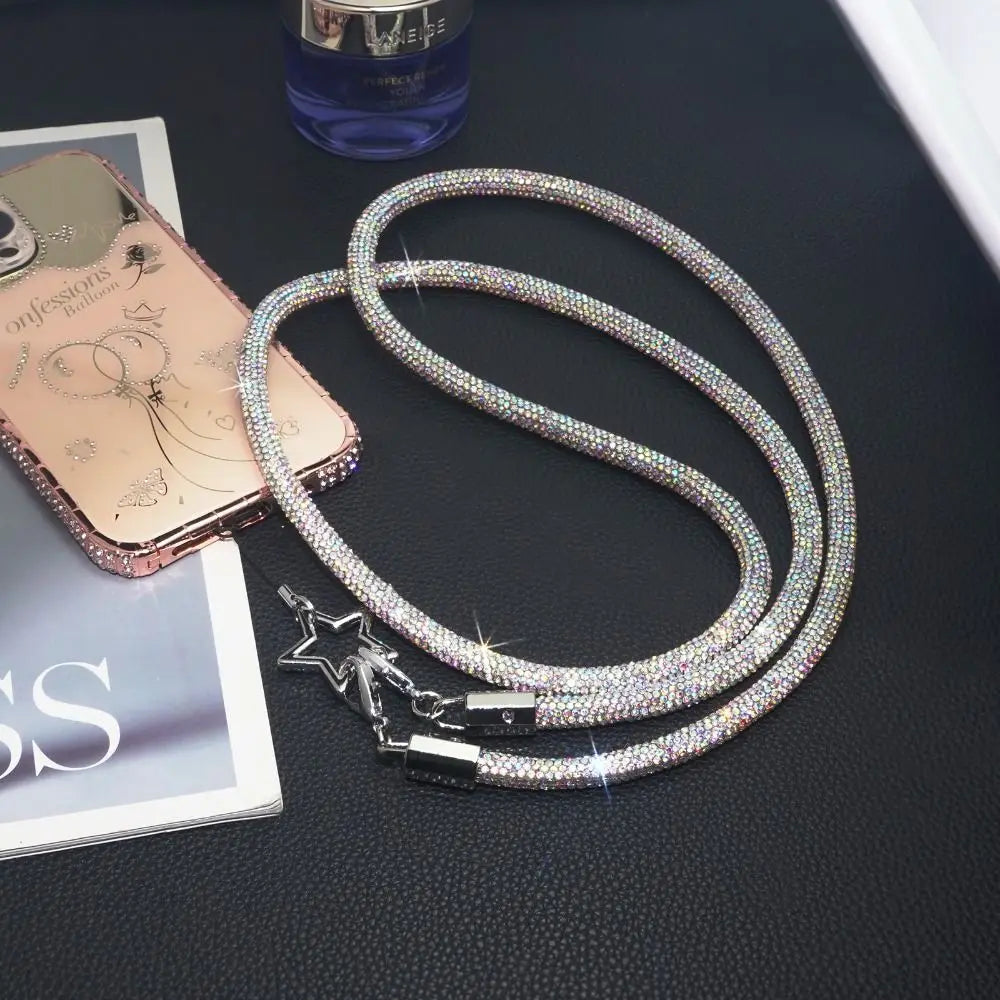 Crystal Rhinestone Phone Lanyard Glitter Bright Bling Bling Hanging Cord Phone Wrist Rope Phone Accessories