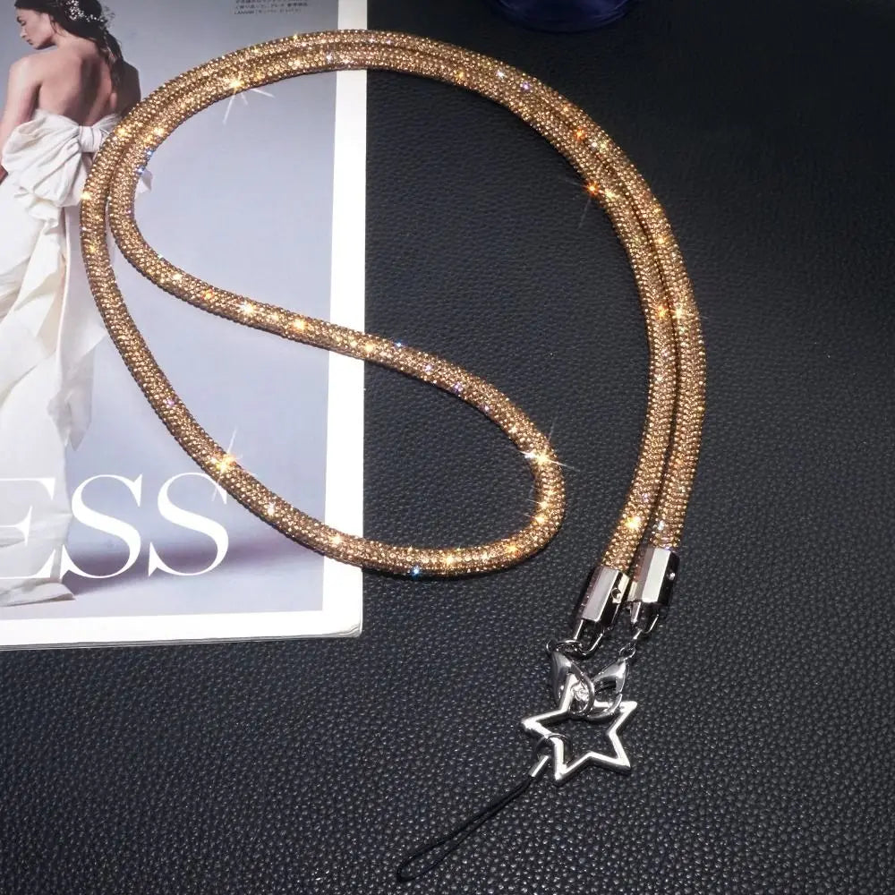 Crystal Rhinestone Phone Lanyard Glitter Bright Bling Bling Hanging Cord Phone Wrist Rope Phone Accessories