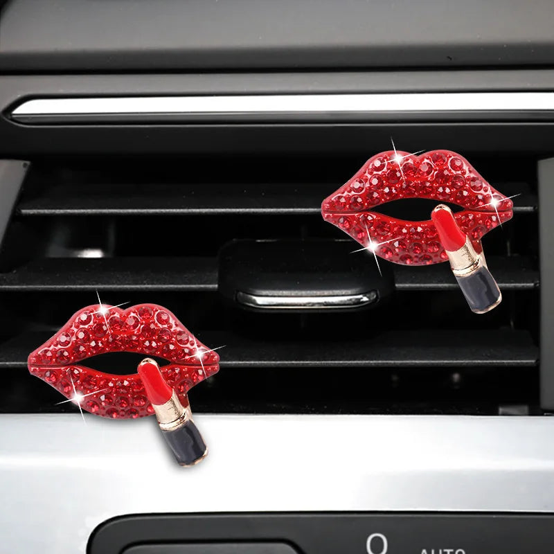 Lipstick Car Decoration Interior Air Freshener Auto Outlet Perfume Clip Car Scent Diffuser Bling Car Accessories Girls Gifts