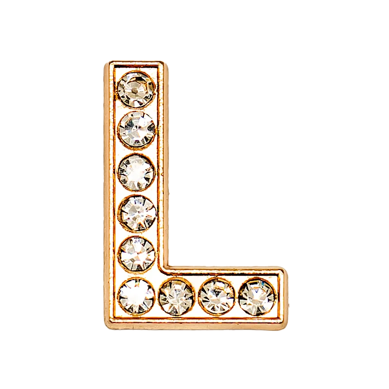 1pcs Letters Luxury Shoe Charms Alphabet Shoe Decorations Pins for Sandals Women Girls Gifts Bling Accessories