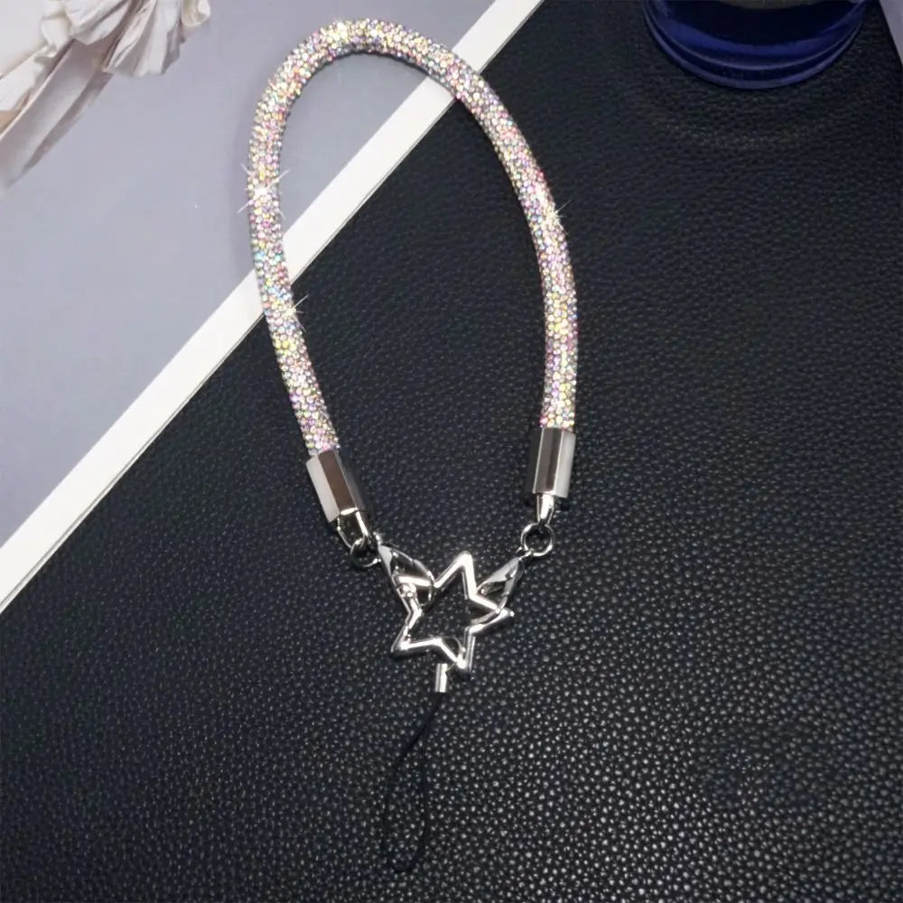 Crystal Rhinestone Phone Lanyard Glitter Bright Bling Bling Hanging Cord Phone Wrist Rope Phone Accessories