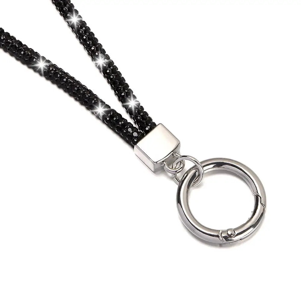 Glitter Keychain Bling Bling Crystal Anti-lost Rope Hanging Cord Chain Straps Rhinestone Phone Lanyard