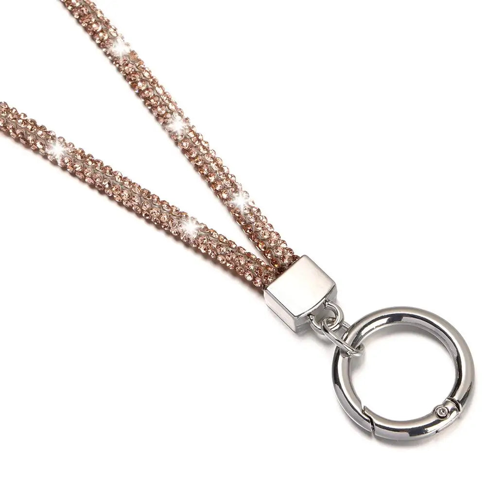 Glitter Keychain Bling Bling Crystal Anti-lost Rope Hanging Cord Chain Straps Rhinestone Phone Lanyard