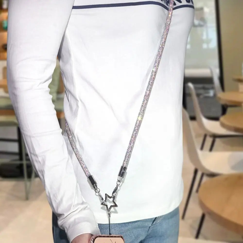Crystal Rhinestone Phone Lanyard Glitter Bright Bling Bling Hanging Cord Phone Wrist Rope Phone Accessories