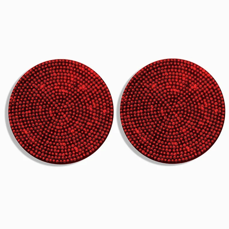 Cute Bling Car Cup Holder Coaster Mat with Rhinestone for Women Girl Universal Anti Slip Automotive Interior Accessories