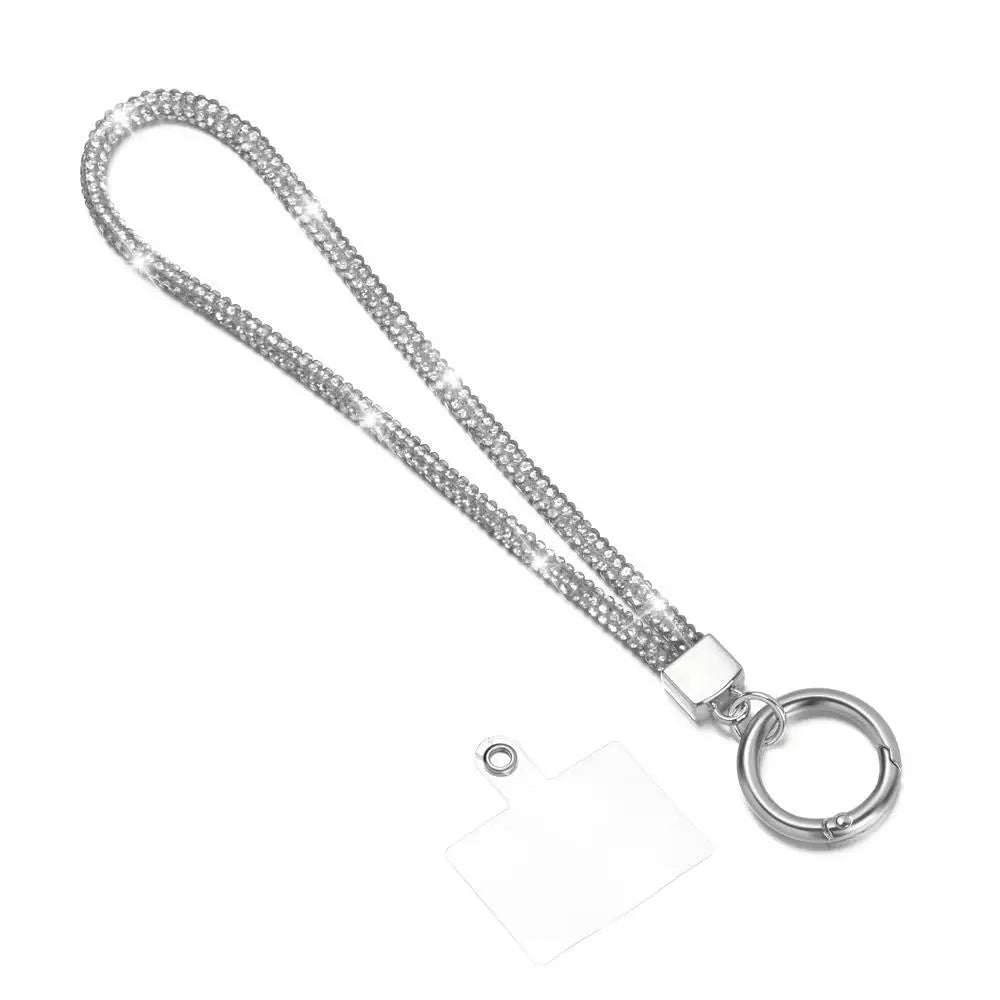 Glitter Rhinestone Phone Lanyard Phone Crystal Wrist Straps Keychain Hanging Anti-lost Rope Bling Bling Hanging Cord