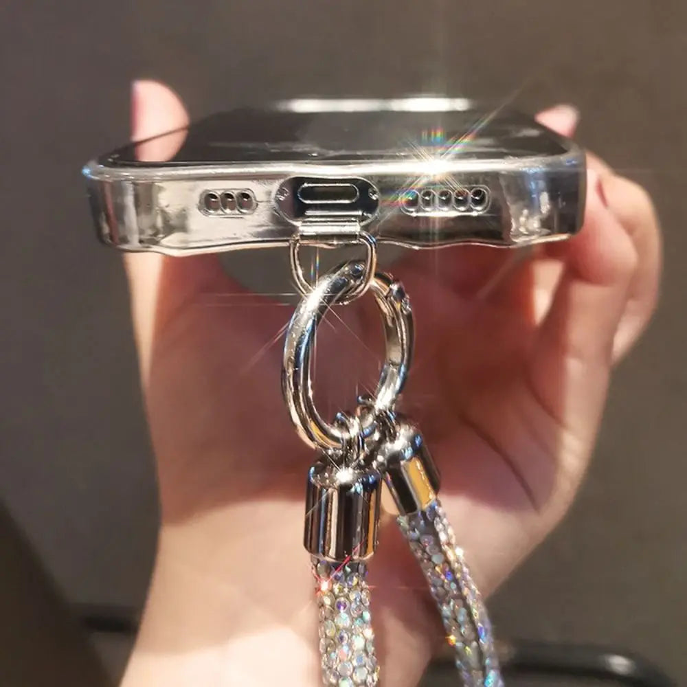 Trendy Glitter Rhinestone Phone Lanyard Bright Bling Bling Diamond Crystal Keychain Phone Wrist Straps Phone Accessories