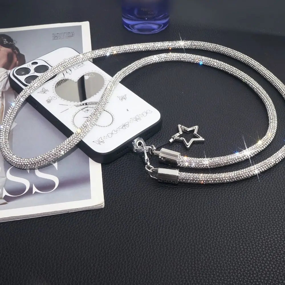 Crystal Rhinestone Phone Lanyard Glitter Bright Bling Bling Hanging Cord Phone Wrist Rope Phone Accessories