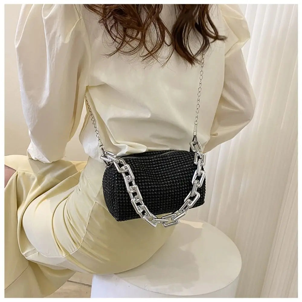 Bling Diamond Design Small Crossbody Messenger Bags for Women 2022 Summer Trend Luxury Fashion Travel Shoulder Handbags Purses