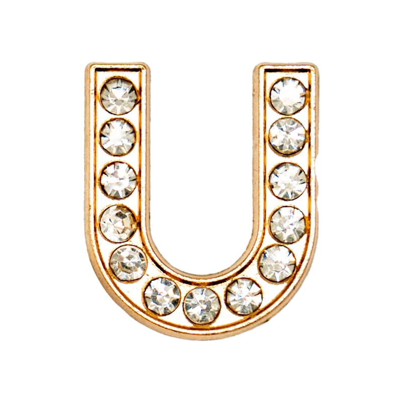 1pcs Letters Luxury Shoe Charms Alphabet Shoe Decorations Pins for Sandals Women Girls Gifts Bling Accessories