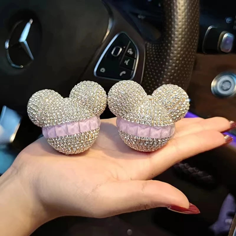 1 Pcs Cute Cartoon Car Air Fresheners Vent Clips Car Diffuser Vent Clip Rhinestone Diamond  Bling Car Accessories for Women