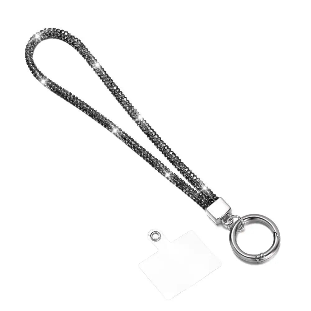Glitter Rhinestone Phone Lanyard Phone Crystal Wrist Straps Keychain Hanging Anti-lost Rope Bling Bling Hanging Cord