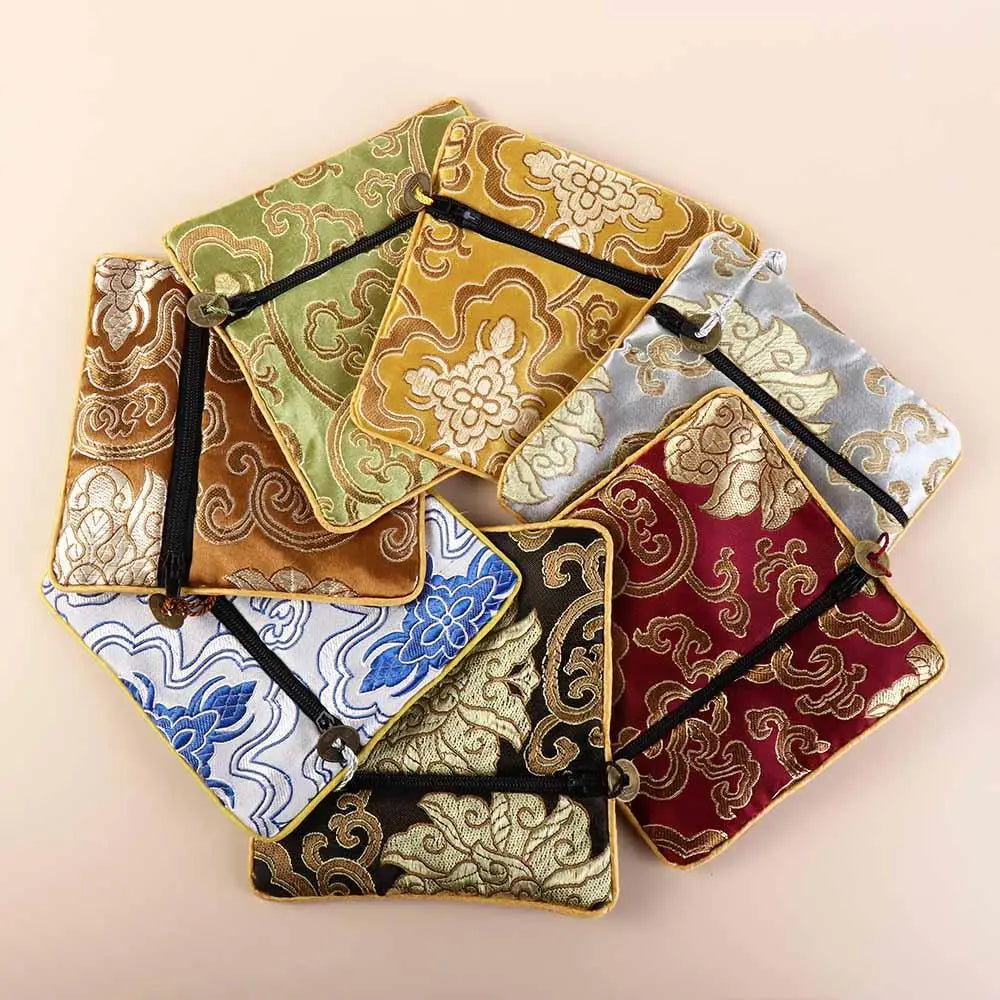Blessing Bag Jewelry Packaging Small Pouch Silk Jewelry Organizer Brocade Pouch Chinese Style Coin Purse Jewelry Storage Bag