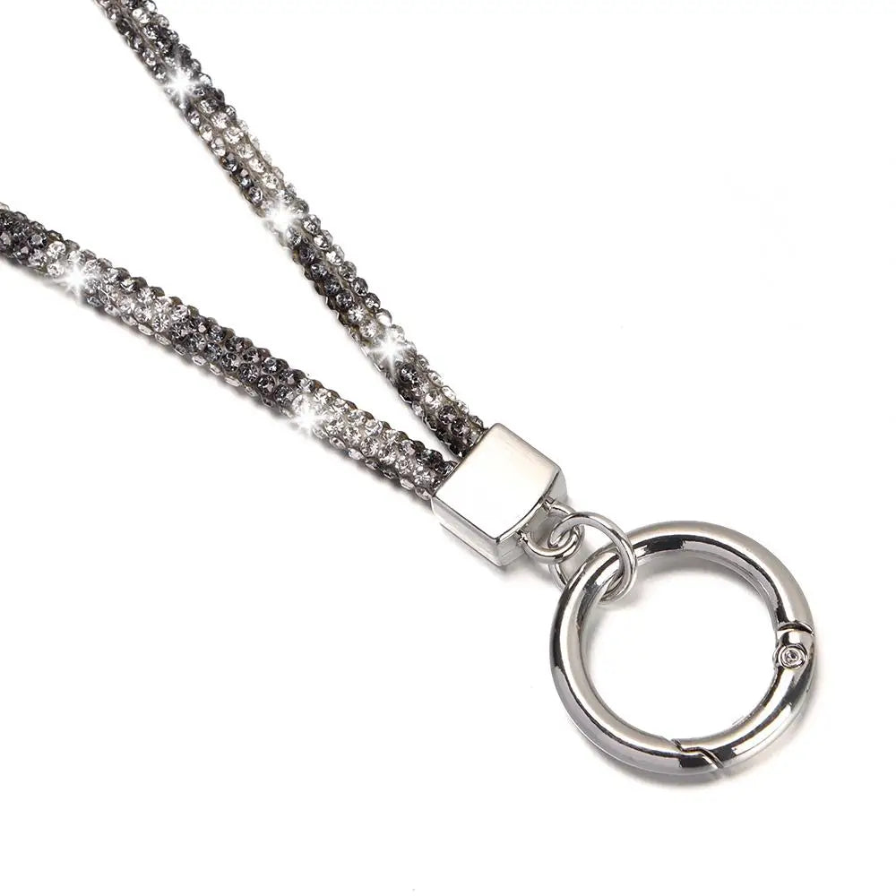 Glitter Keychain Bling Bling Crystal Anti-lost Rope Hanging Cord Chain Straps Rhinestone Phone Lanyard