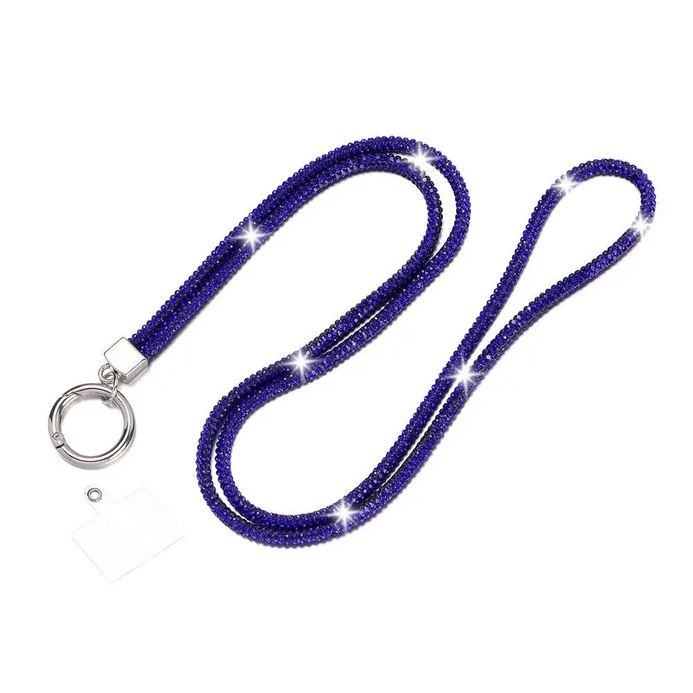 Glitter Keychain Bling Bling Crystal Anti-lost Rope Hanging Cord Chain Straps Rhinestone Phone Lanyard