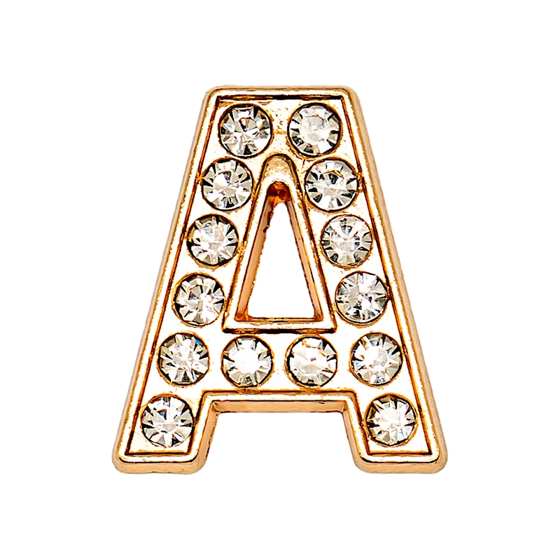 1pcs Letters Luxury Shoe Charms Alphabet Shoe Decorations Pins for Sandals Women Girls Gifts Bling Accessories