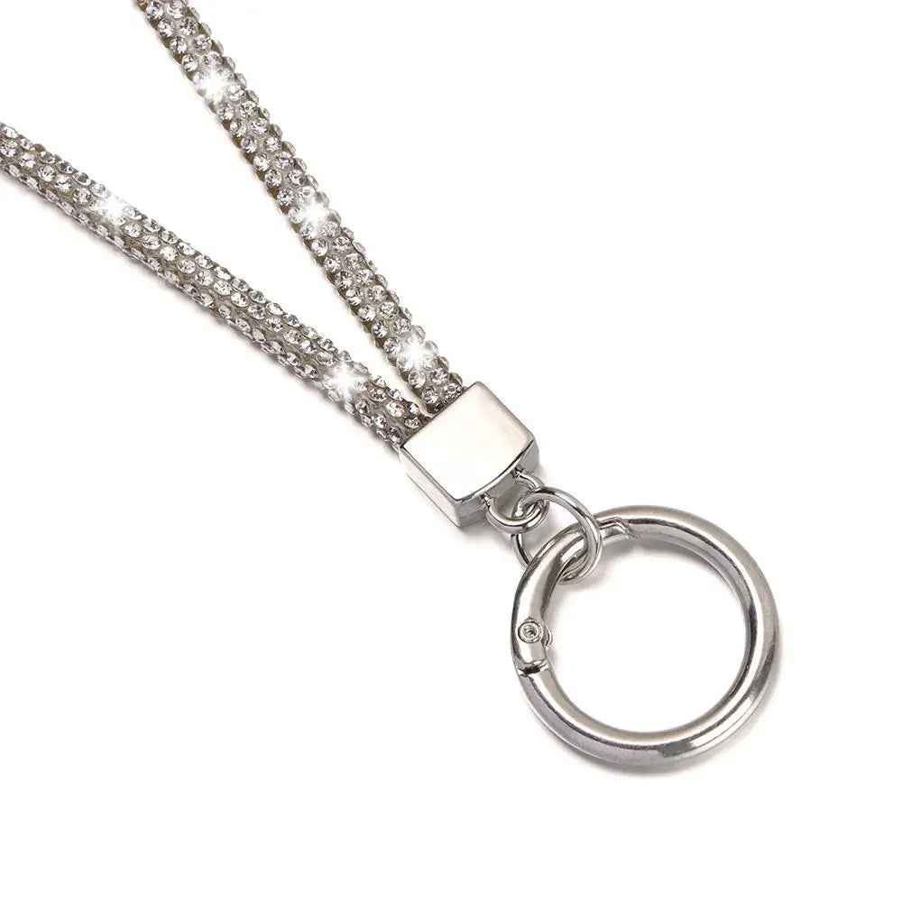 Glitter Keychain Bling Bling Crystal Anti-lost Rope Hanging Cord Chain Straps Rhinestone Phone Lanyard