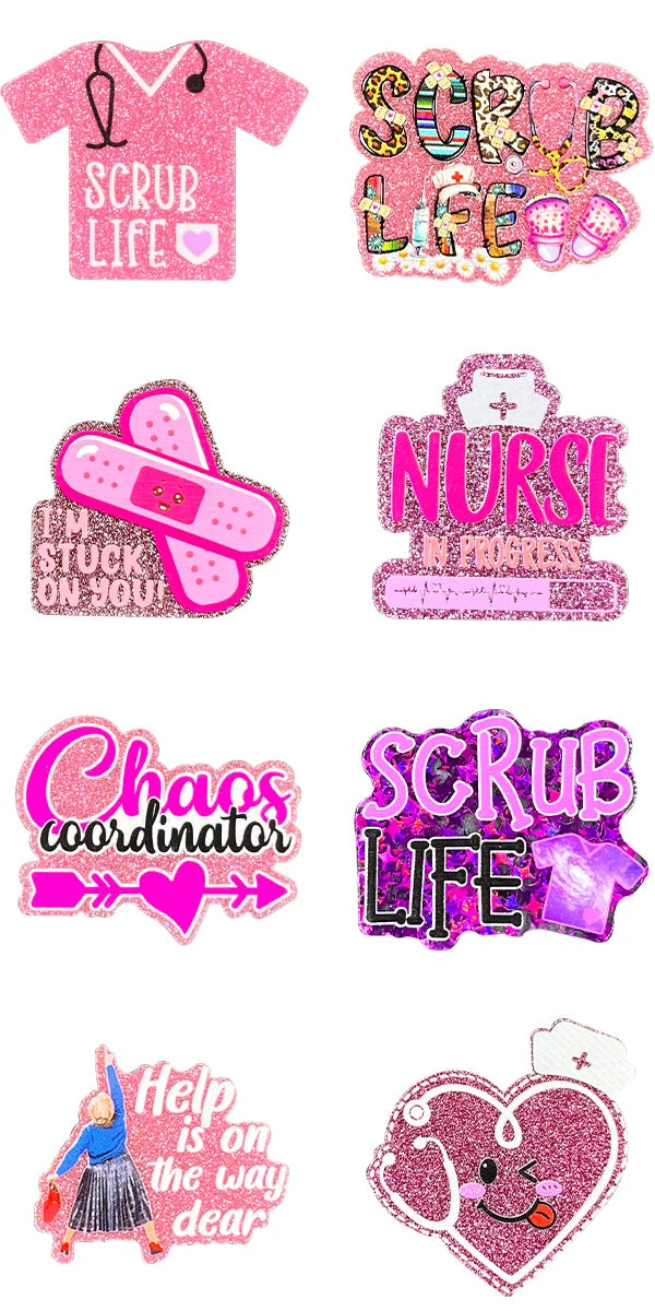 Bling Bag Charms for Bogg Bag Cute Acrylic Nurse Life Charms for Bogg Bag Accessories Women Girls Party Gifts Nurse Life