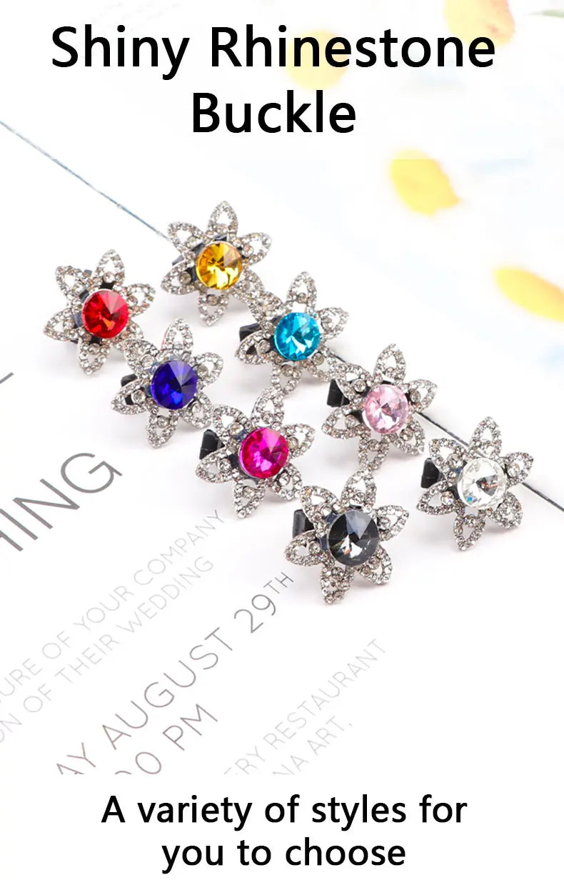 Rhinestones Shoe Charms Shoelaces Charm for Sneakers Shoelace Decorations Flower Fancy Crystal Buckle Bling Accessories for Girl