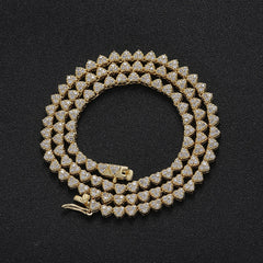 Bling Bling Women Tennis Chain Necklace Full CZ Heart-shaped Tennis Necklace Fashion Jewelry BC235