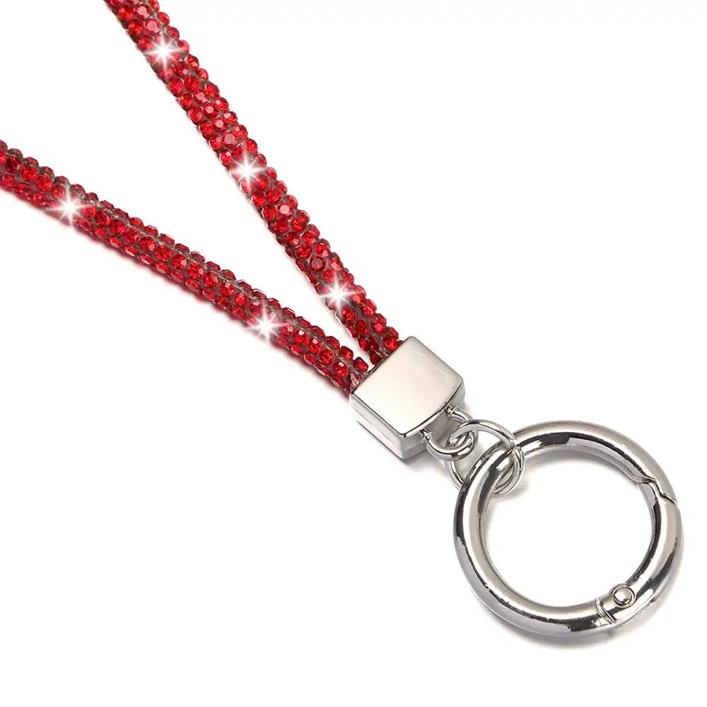 Glitter Keychain Bling Bling Crystal Anti-lost Rope Hanging Cord Chain Straps Rhinestone Phone Lanyard