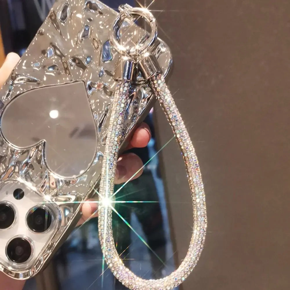 Trendy Glitter Rhinestone Phone Lanyard Bright Bling Bling Diamond Crystal Keychain Phone Wrist Straps Phone Accessories
