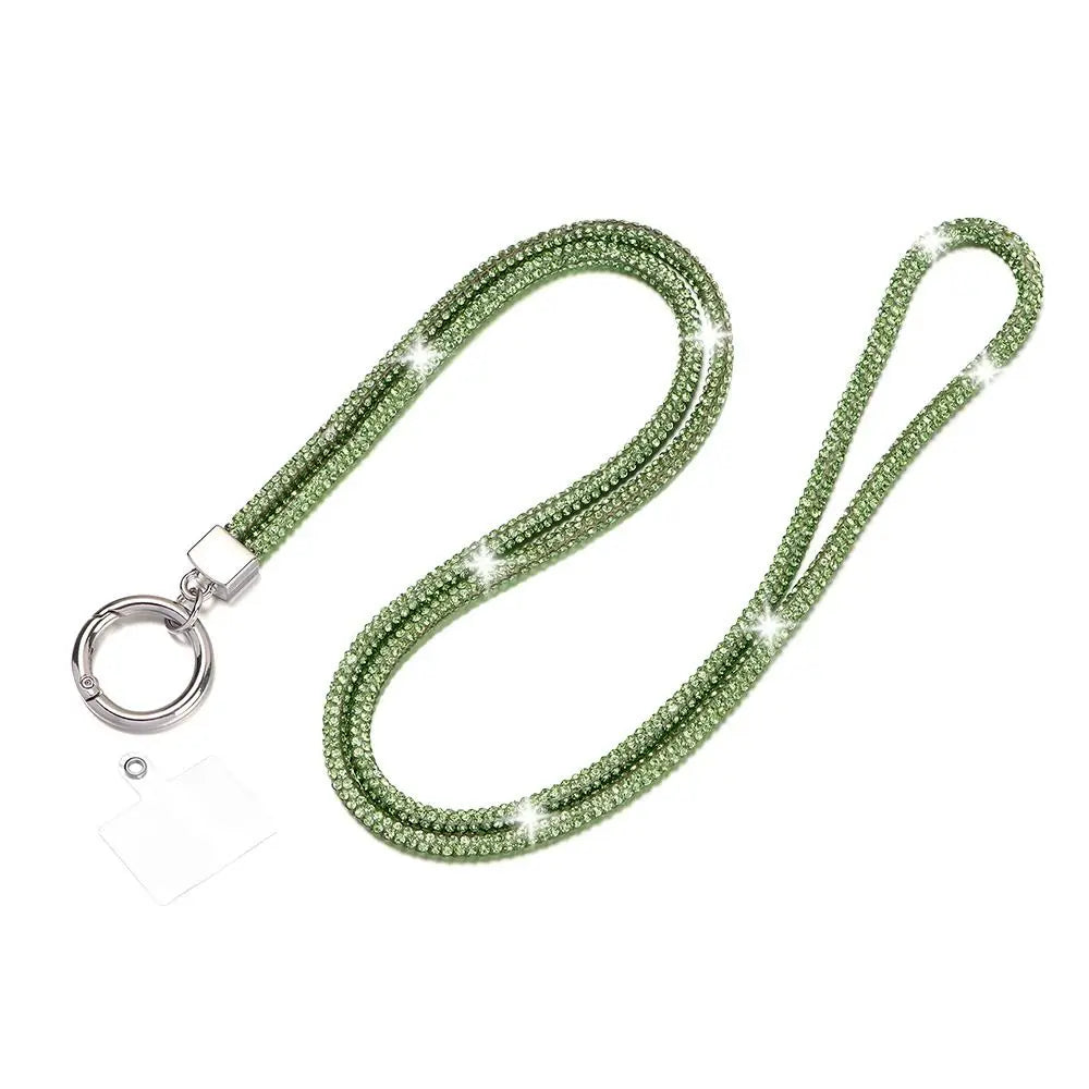 Glitter Keychain Bling Bling Crystal Anti-lost Rope Hanging Cord Chain Straps Rhinestone Phone Lanyard