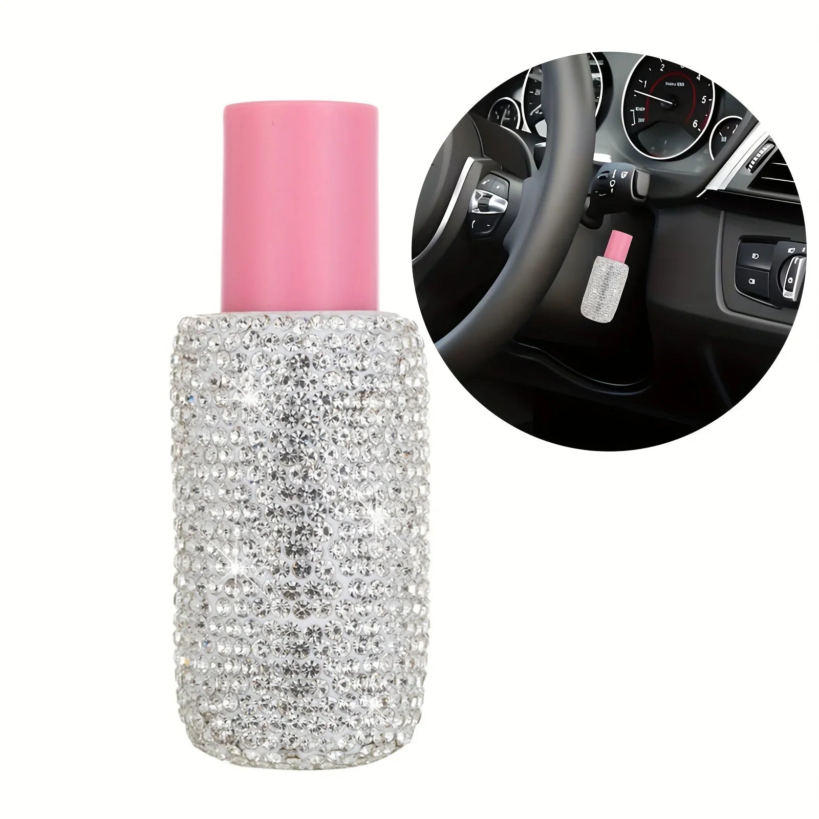 Bling Car Lip Balm Holder Insulating Crystal Rhinestone Auto Chapstick Holder Sparkling Vehicle Interior Decor Accessories